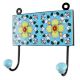 Turquoise Floral Ceramic Tile Hook Online